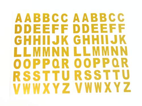 Minilabel 13 5mm Gold On Clear Vinyl Sticky Letters, Alphabet AZ Stickers